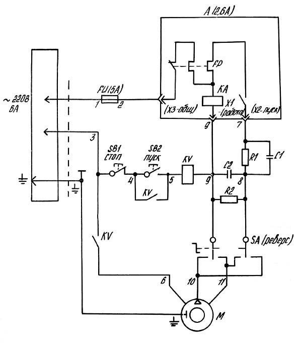 ТН-1М Схема електрична токарно-гвинторізного верстата